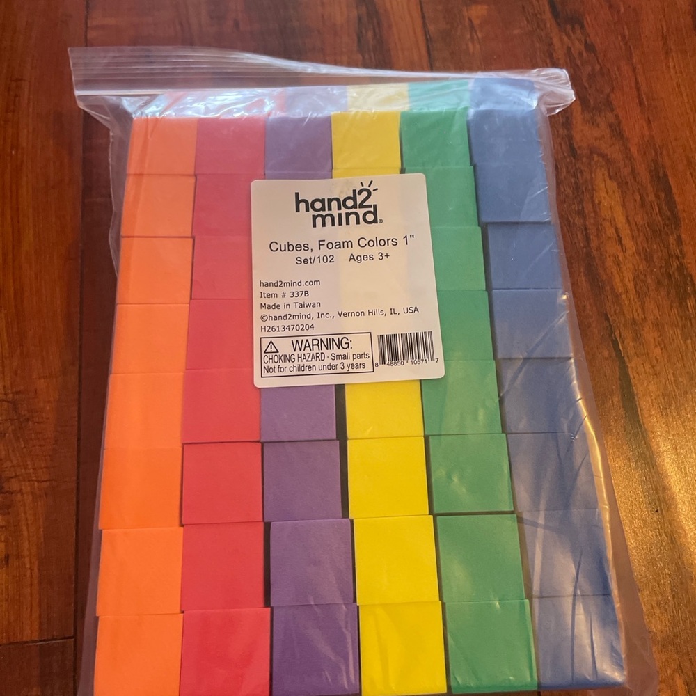 Hand2Mind Foam Counting Cubes – 102 Piece Set (1”) – NEW